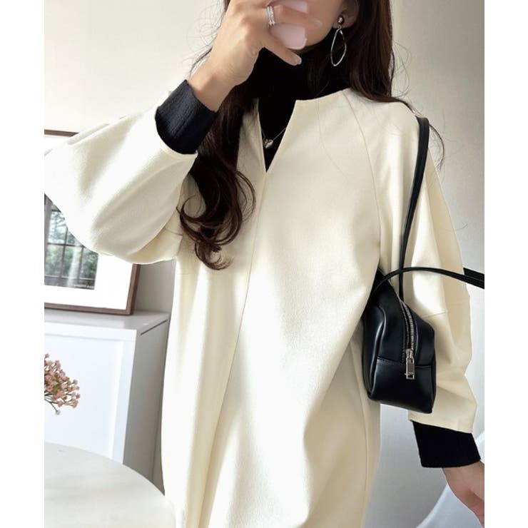 清楚にフェミニン、品よく抜け感。ランタンスリーブキーネックワンピース（ロング丈） | Classical Elf  | 詳細画像8 