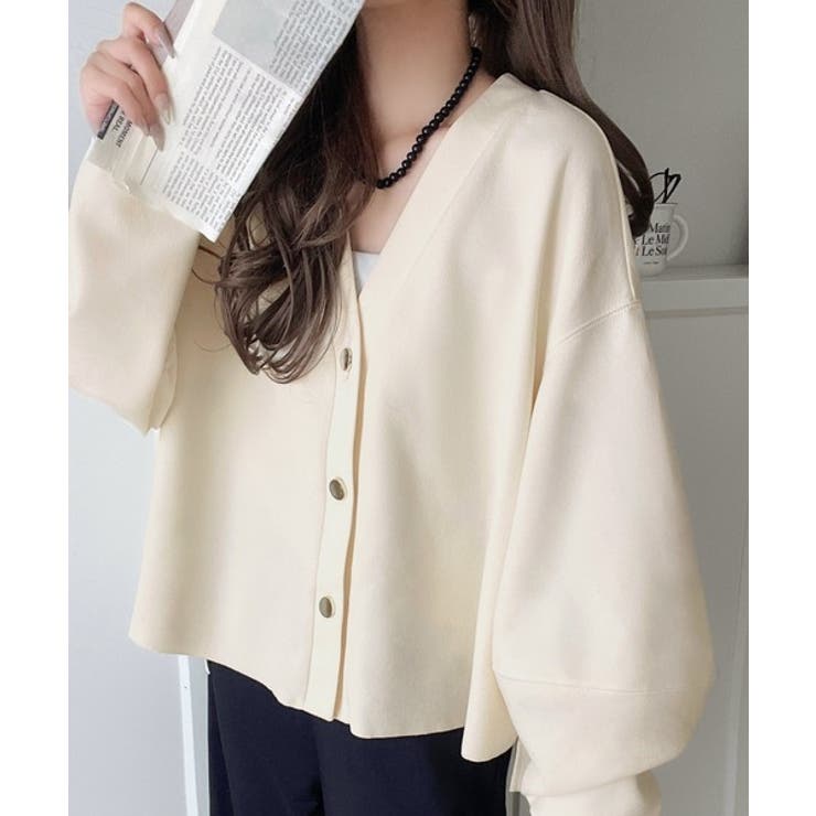 たっぽり袖×ゴールドボタンの欲張りカーデ。ランタンスリーブ金釦Vネックカーディガ… | Classical Elf  | 詳細画像6 