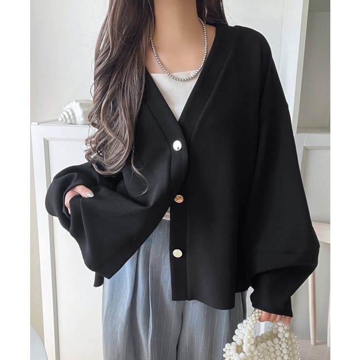 たっぽり袖×ゴールドボタンの欲張りカーデ。ランタンスリーブ金釦Vネックカーディガ… | Classical Elf  | 詳細画像20 