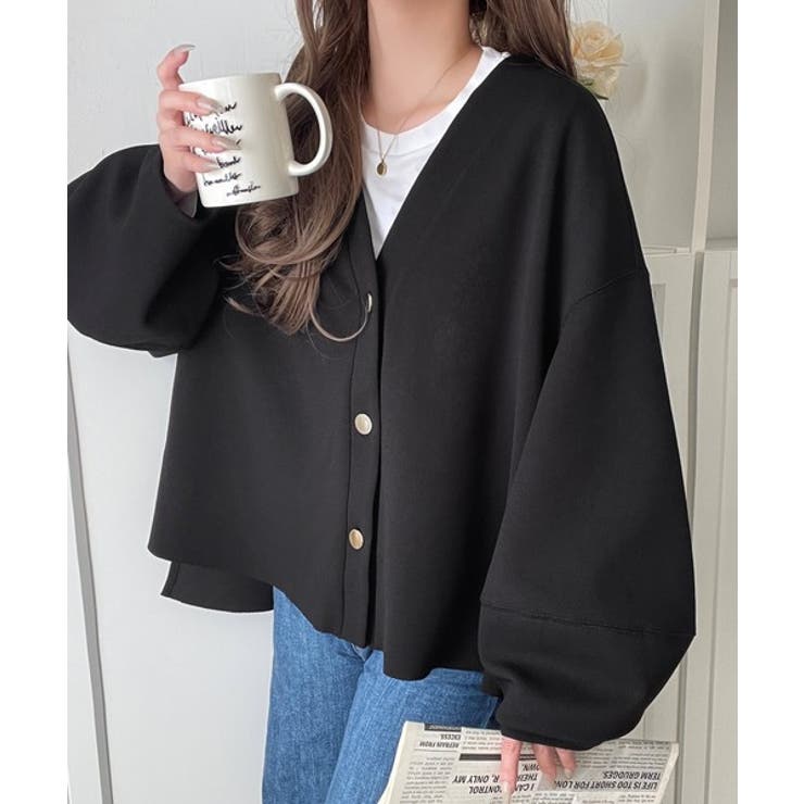 たっぽり袖×ゴールドボタンの欲張りカーデ。ランタンスリーブ金釦Vネックカーディガ… | Classical Elf  | 詳細画像22 