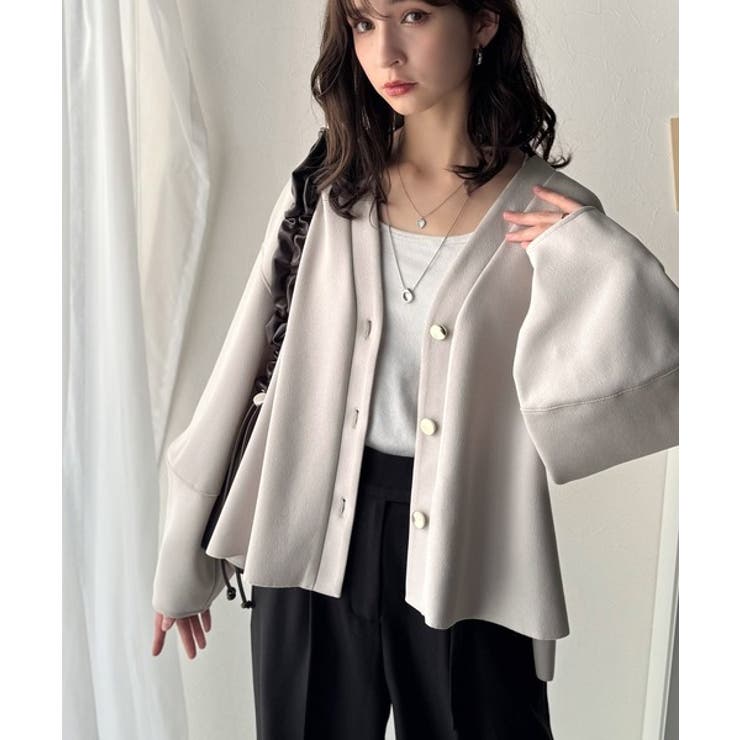 たっぽり袖×ゴールドボタンの欲張りカーデ。ランタンスリーブ金釦Vネックカーディガ… | Classical Elf  | 詳細画像30 