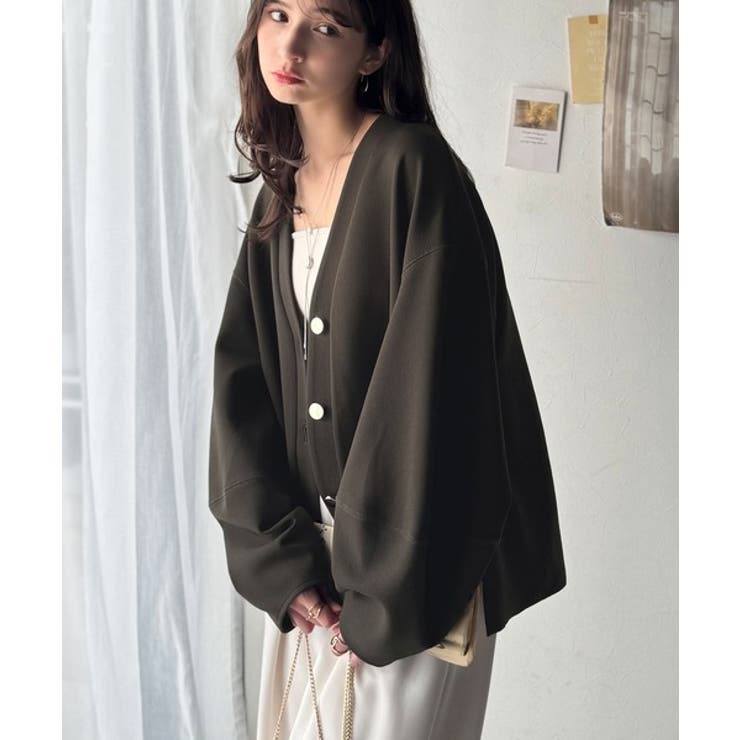 たっぽり袖×ゴールドボタンの欲張りカーデ。ランタンスリーブ金釦Vネックカーディガ… | Classical Elf  | 詳細画像33 