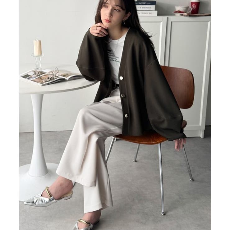 たっぽり袖×ゴールドボタンの欲張りカーデ。ランタンスリーブ金釦Vネックカーディガ… | Classical Elf  | 詳細画像34 