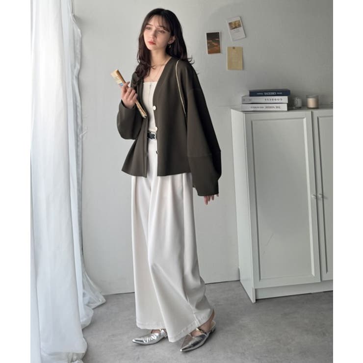 たっぽり袖×ゴールドボタンの欲張りカーデ。ランタンスリーブ金釦Vネックカーディガ… | Classical Elf  | 詳細画像36 