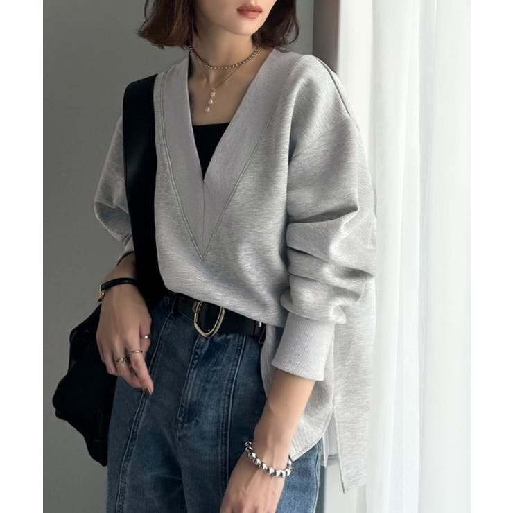 「大人の余裕感」をまとえる！Vネックダンボールカットソー（長袖） | Classical Elf  | 詳細画像8 