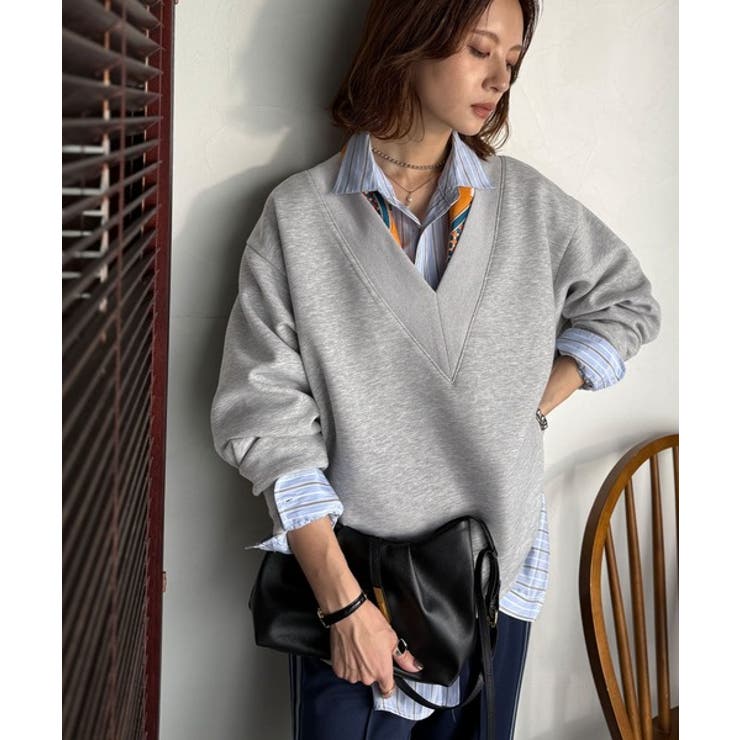 「大人の余裕感」をまとえる！Vネックダンボールカットソー（長袖） | Classical Elf  | 詳細画像12 