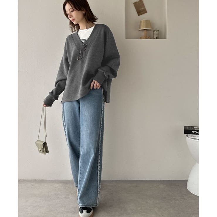 「大人の余裕感」をまとえる！Vネックダンボールカットソー（長袖） | Classical Elf  | 詳細画像18 