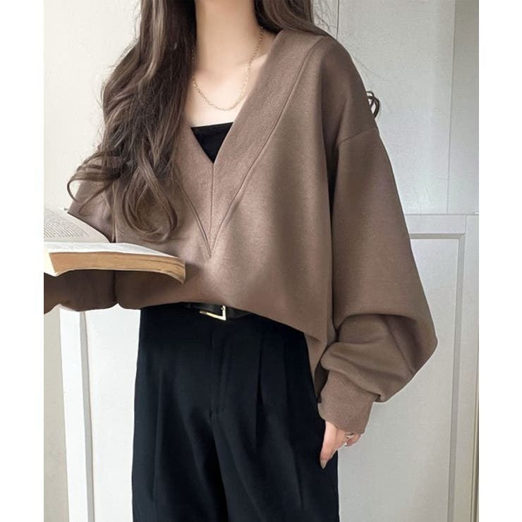 「大人の余裕感」をまとえる！Vネックダンボールカットソー（長袖） | Classical Elf  | 詳細画像19 