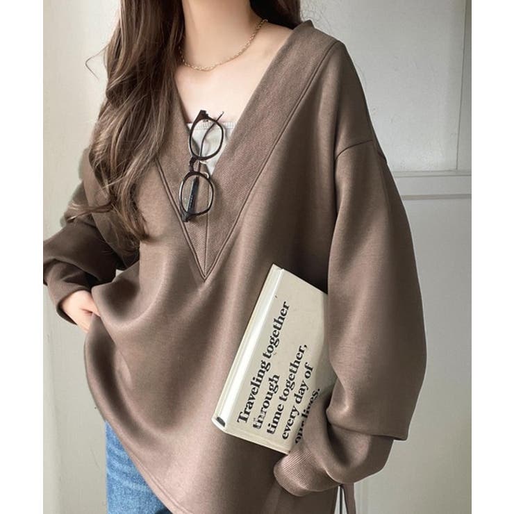 「大人の余裕感」をまとえる！Vネックダンボールカットソー（長袖） | Classical Elf  | 詳細画像20 