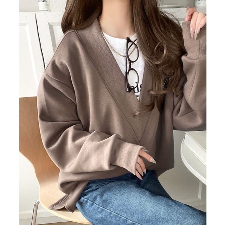 「大人の余裕感」をまとえる！Vネックダンボールカットソー（長袖） | Classical Elf  | 詳細画像21 