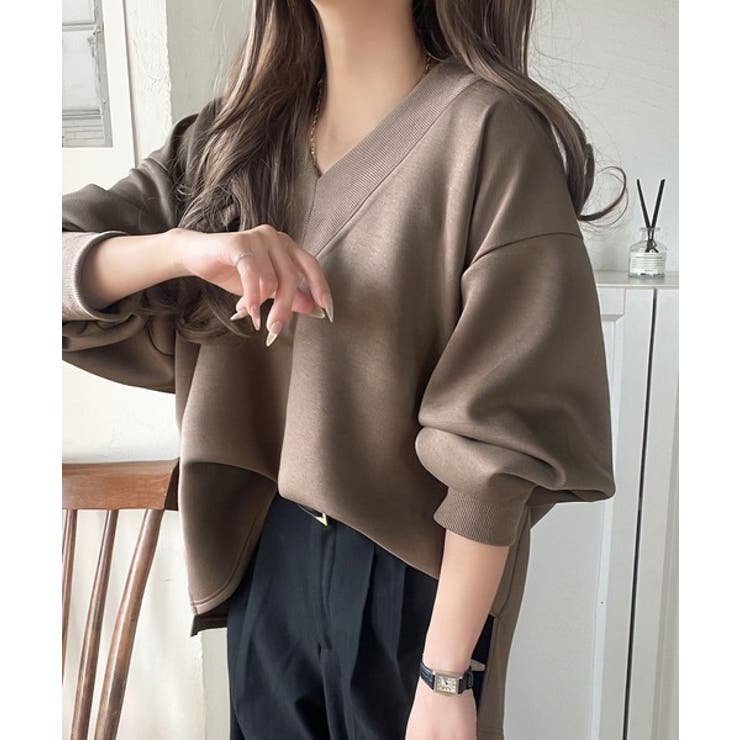 「大人の余裕感」をまとえる！Vネックダンボールカットソー（長袖） | Classical Elf  | 詳細画像23 