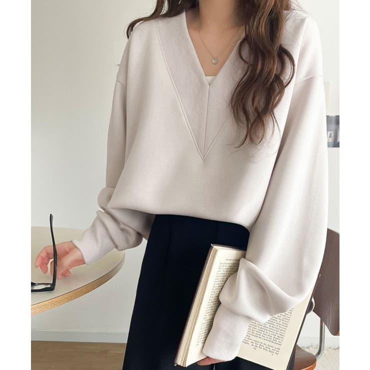 「大人の余裕感」をまとえる！Vネックダンボールカットソー（長袖） | Classical Elf  | 詳細画像26 