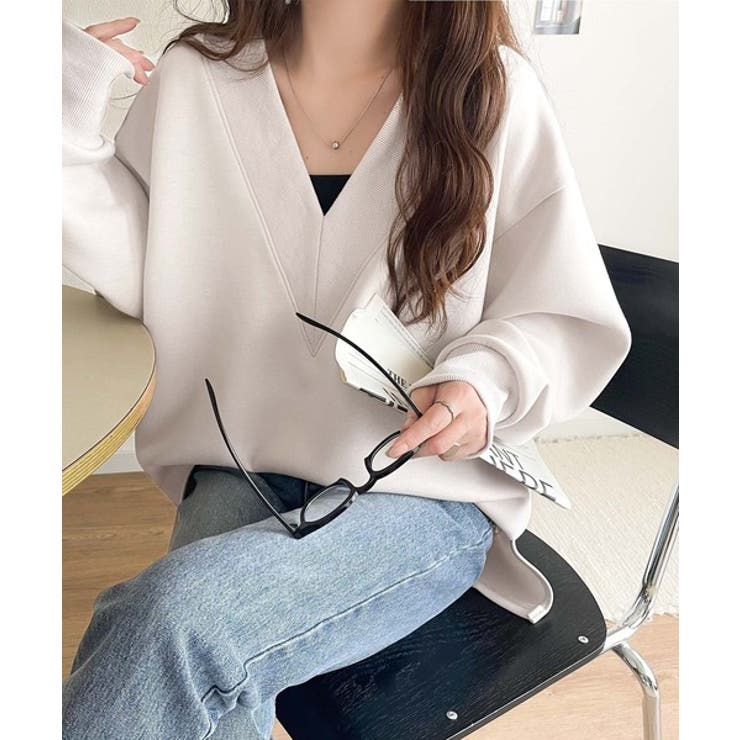 「大人の余裕感」をまとえる！Vネックダンボールカットソー（長袖） | Classical Elf  | 詳細画像27 