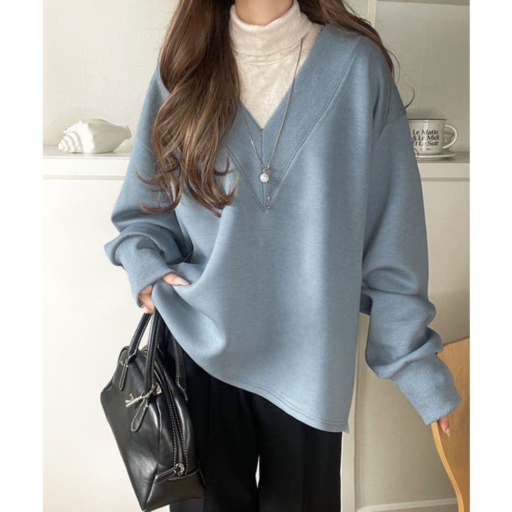 「大人の余裕感」をまとえる！Vネックダンボールカットソー（長袖） | Classical Elf  | 詳細画像36 