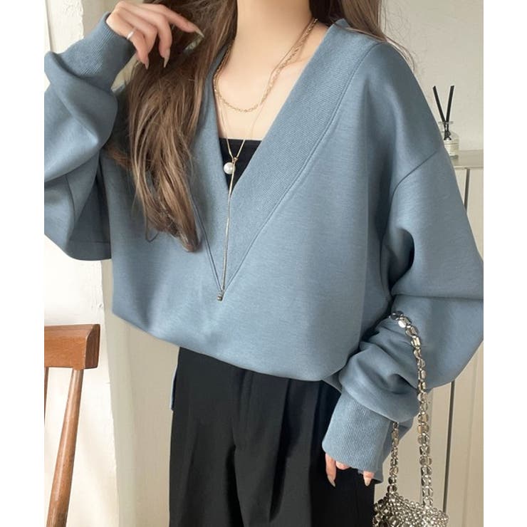 「大人の余裕感」をまとえる！Vネックダンボールカットソー（長袖） | Classical Elf  | 詳細画像37 