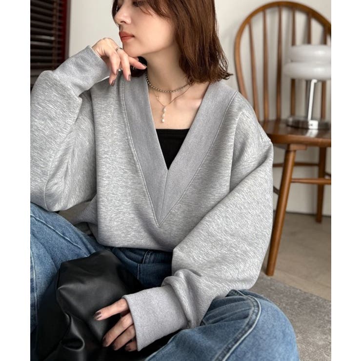 「大人の余裕感」をまとえる！Vネックダンボールカットソー（長袖） | Classical Elf  | 詳細画像1 