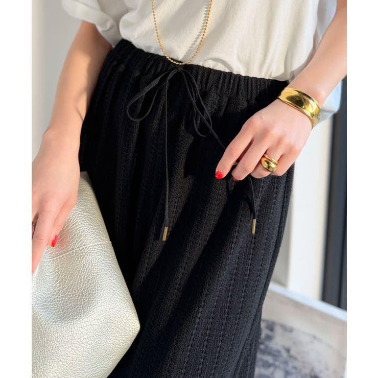 透かし編みでラクチンに映える♪ジャガードレースギャザーコクーンパンツ | Classical Elf  | 詳細画像9 