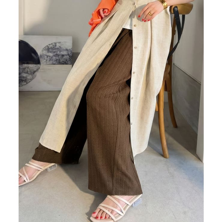 透かし編みでラクチンに映える♪ジャガードレースギャザーコクーンパンツ | Classical Elf  | 詳細画像26 