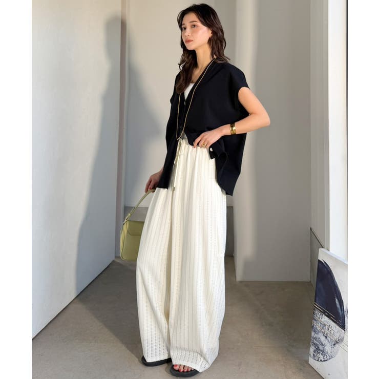 透かし編みでラクチンに映える♪ジャガードレースギャザーコクーンパンツ | Classical Elf  | 詳細画像2 