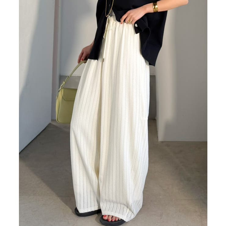 透かし編みでラクチンに映える♪ジャガードレースギャザーコクーンパンツ | Classical Elf  | 詳細画像3 