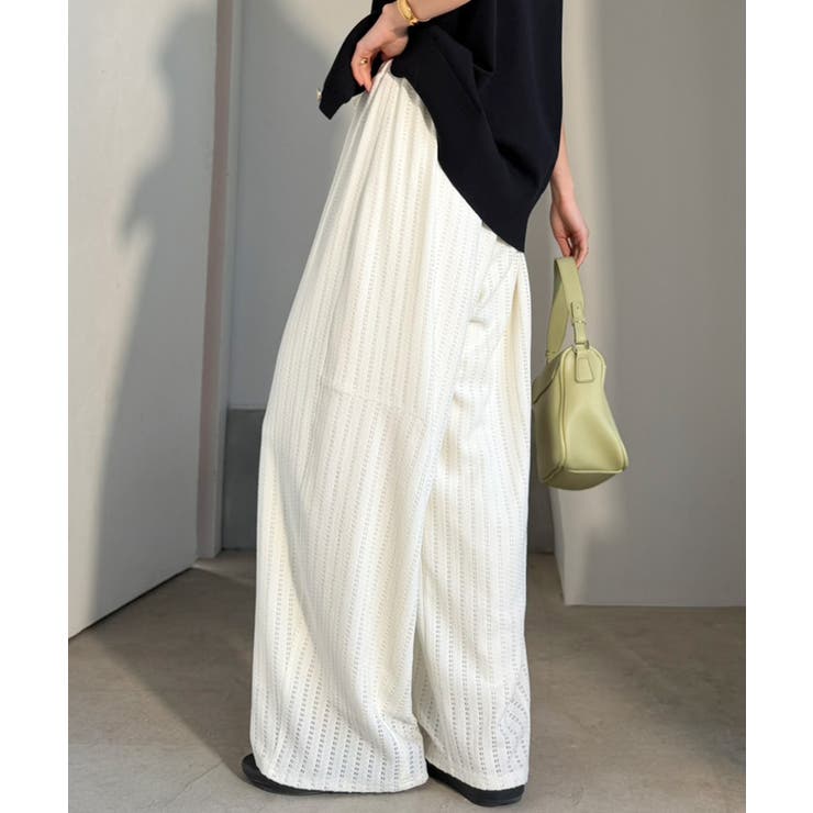 透かし編みでラクチンに映える♪ジャガードレースギャザーコクーンパンツ | Classical Elf  | 詳細画像4 