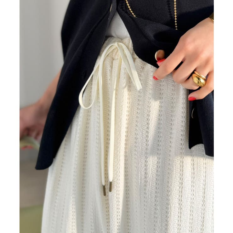 透かし編みでラクチンに映える♪ジャガードレースギャザーコクーンパンツ | Classical Elf  | 詳細画像5 