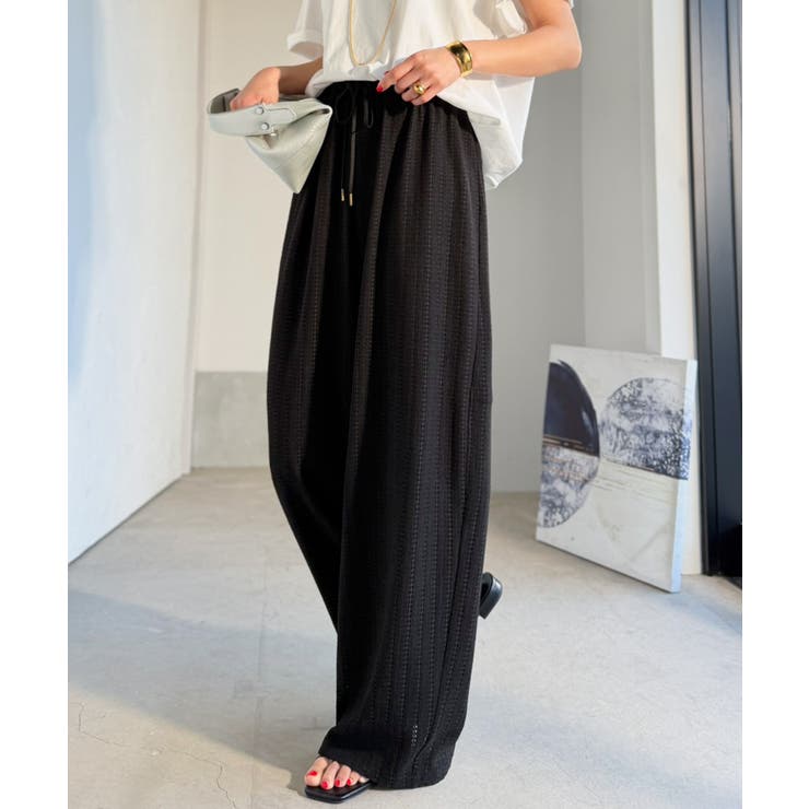 透かし編みでラクチンに映える♪ジャガードレースギャザーコクーンパンツ | Classical Elf  | 詳細画像6 