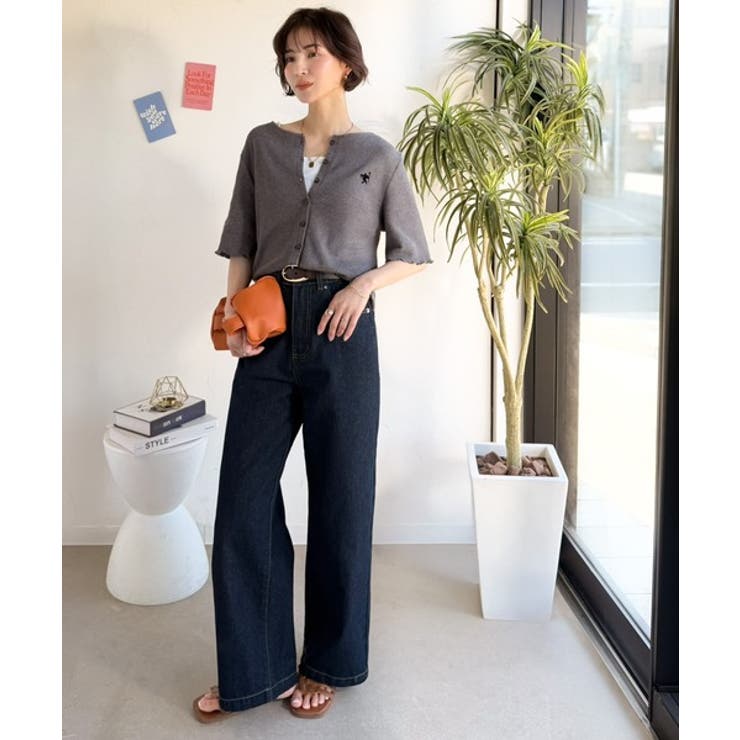 小さめ刺繍の上品さで、ラフなのにきれい見え。胸刺繍メロウワッフルカーディガン（半… | Classical Elf  | 詳細画像28 