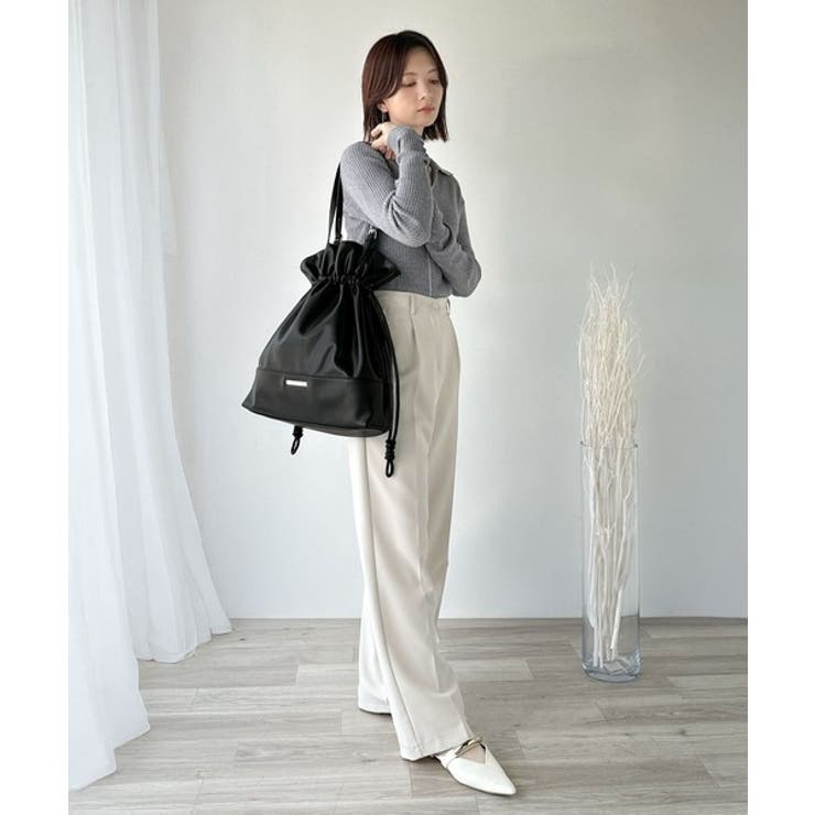 きゅっと絞って可愛さ◎フェイクレザービッグトートバッグ | Classical Elf  | 詳細画像8 