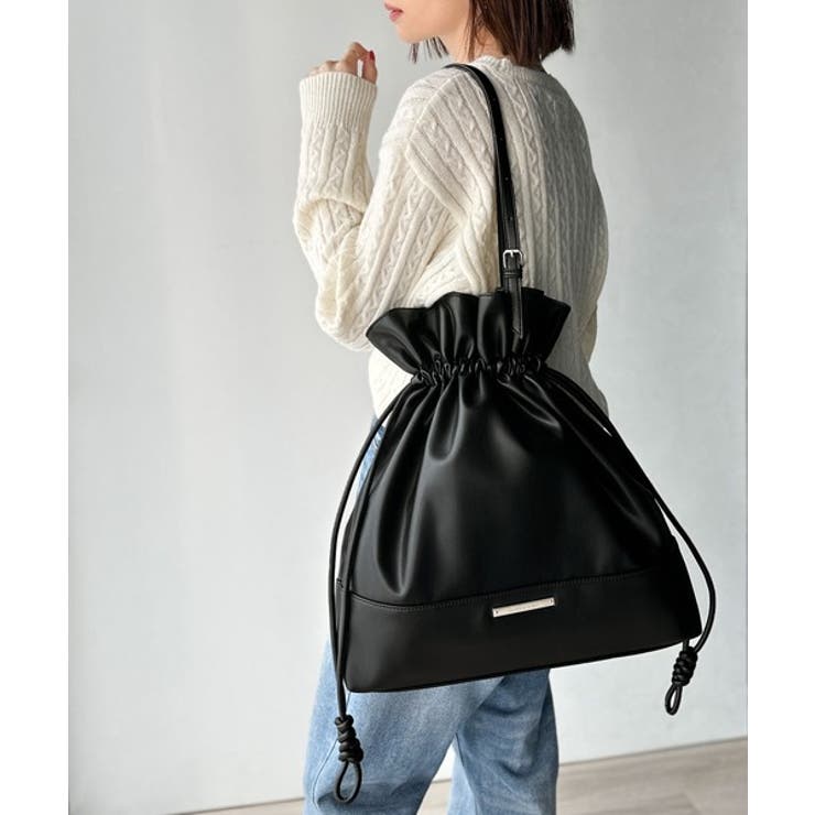 きゅっと絞って可愛さ◎フェイクレザービッグトートバッグ | Classical Elf  | 詳細画像10 