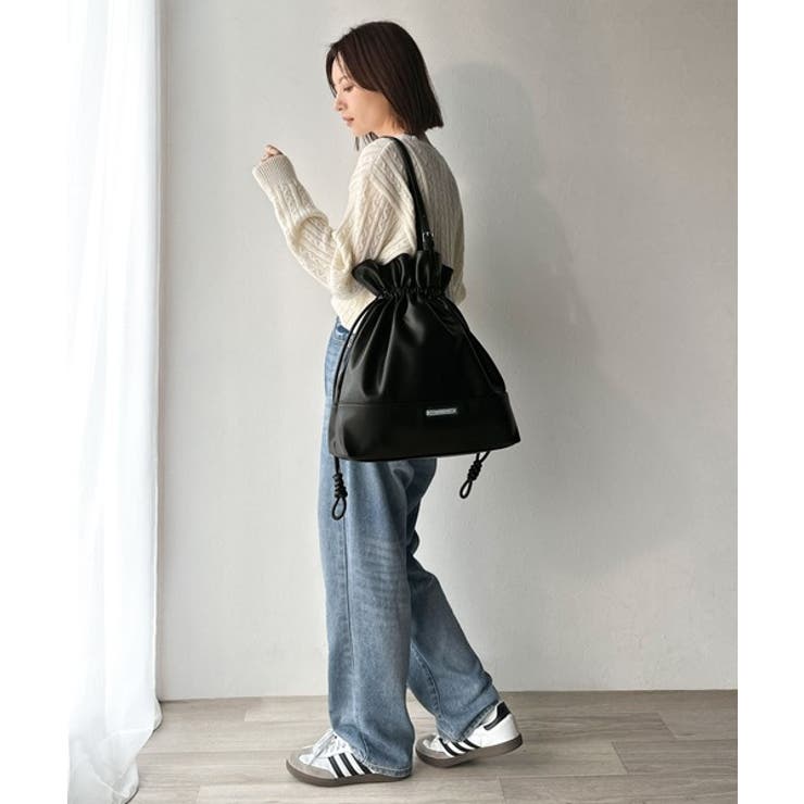 きゅっと絞って可愛さ◎フェイクレザービッグトートバッグ | Classical Elf  | 詳細画像11 