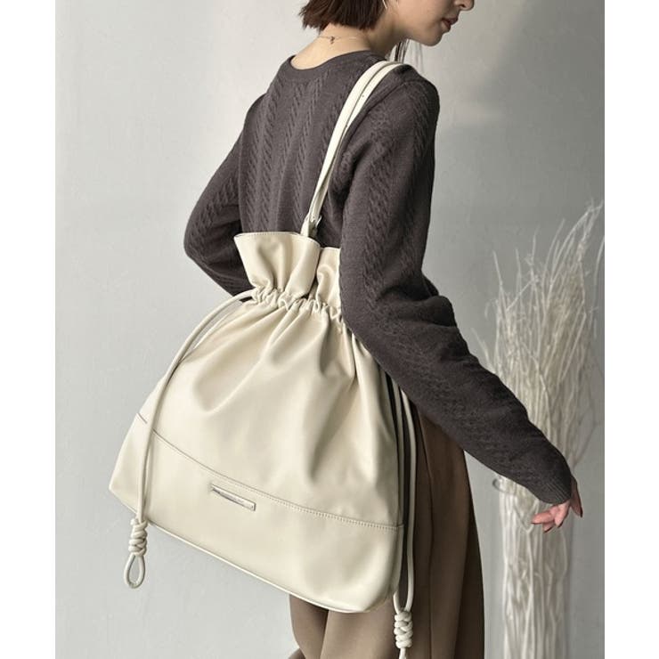 きゅっと絞って可愛さ◎フェイクレザービッグトートバッグ | Classical Elf  | 詳細画像1 