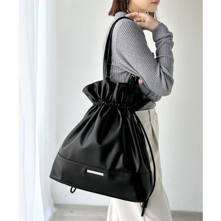 きゅっと絞って可愛さ◎フェイクレザービッグトートバッグ | Classical Elf  | 詳細画像5 