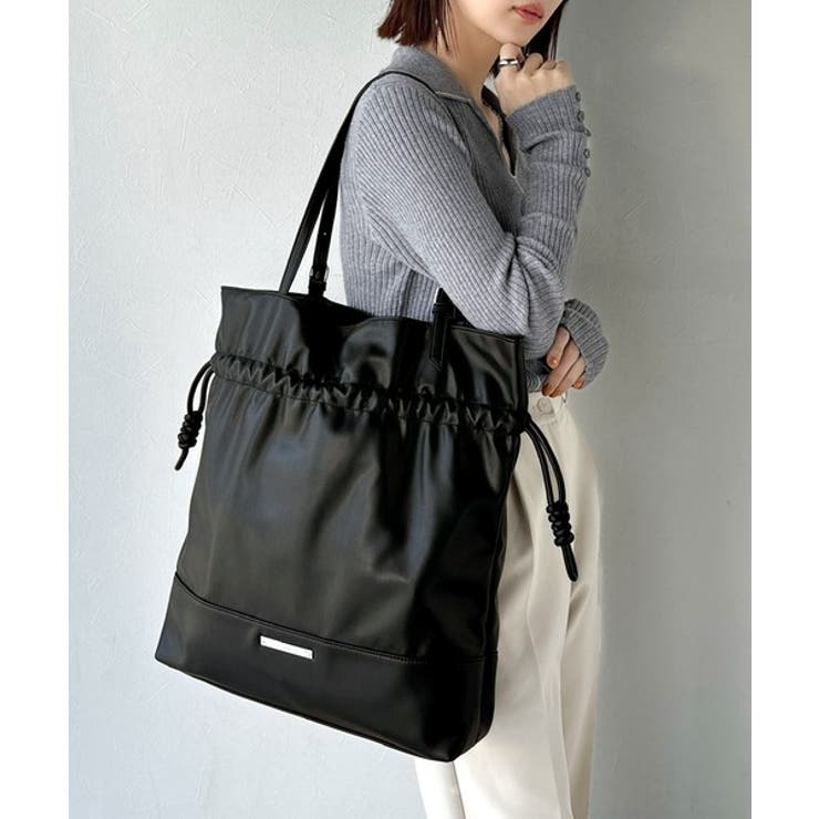 きゅっと絞って可愛さ◎フェイクレザービッグトートバッグ | Classical Elf  | 詳細画像6 