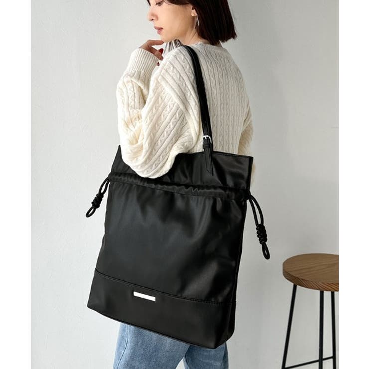 きゅっと絞って可愛さ◎フェイクレザービッグトートバッグ | Classical Elf  | 詳細画像7 