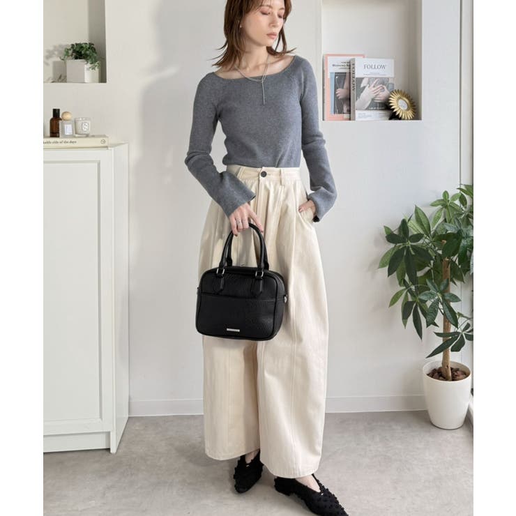 大人上品にキマる！フェイクレザー2wayスクエアボストンショルダーバッグ | Classical Elf  | 詳細画像8 