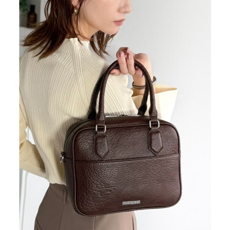 大人上品にキマる！フェイクレザー2wayスクエアボストンショルダーバッグ | Classical Elf  | 詳細画像9 