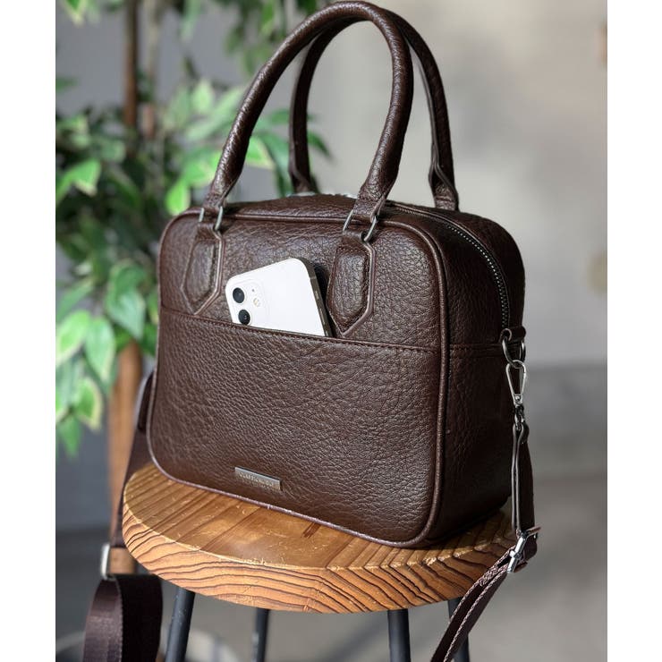 大人上品にキマる！フェイクレザー2wayスクエアボストンショルダーバッグ | Classical Elf  | 詳細画像17 