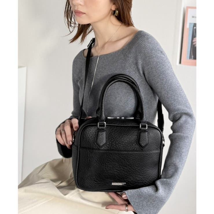 大人上品にキマる！フェイクレザー2wayスクエアボストンショルダーバッグ | Classical Elf  | 詳細画像1 