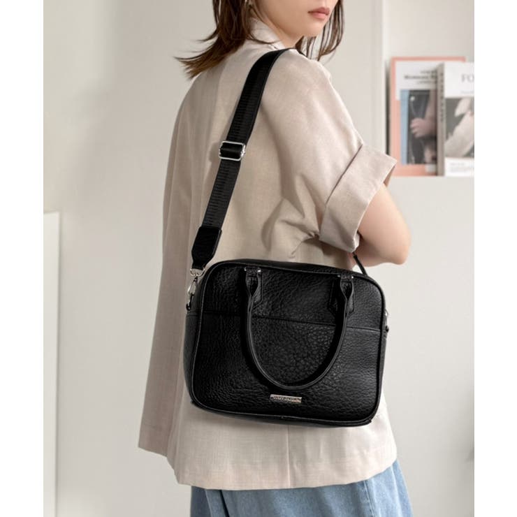 大人上品にキマる！フェイクレザー2wayスクエアボストンショルダーバッグ | Classical Elf  | 詳細画像5 