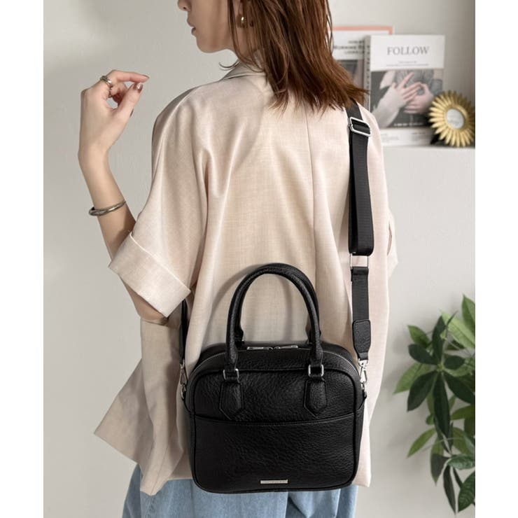 大人上品にキマる！フェイクレザー2wayスクエアボストンショルダーバッグ | Classical Elf  | 詳細画像6 