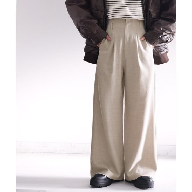 さらっと美脚見せ。メランジ タックワイドパンツ | Classical Elf  | 詳細画像2 