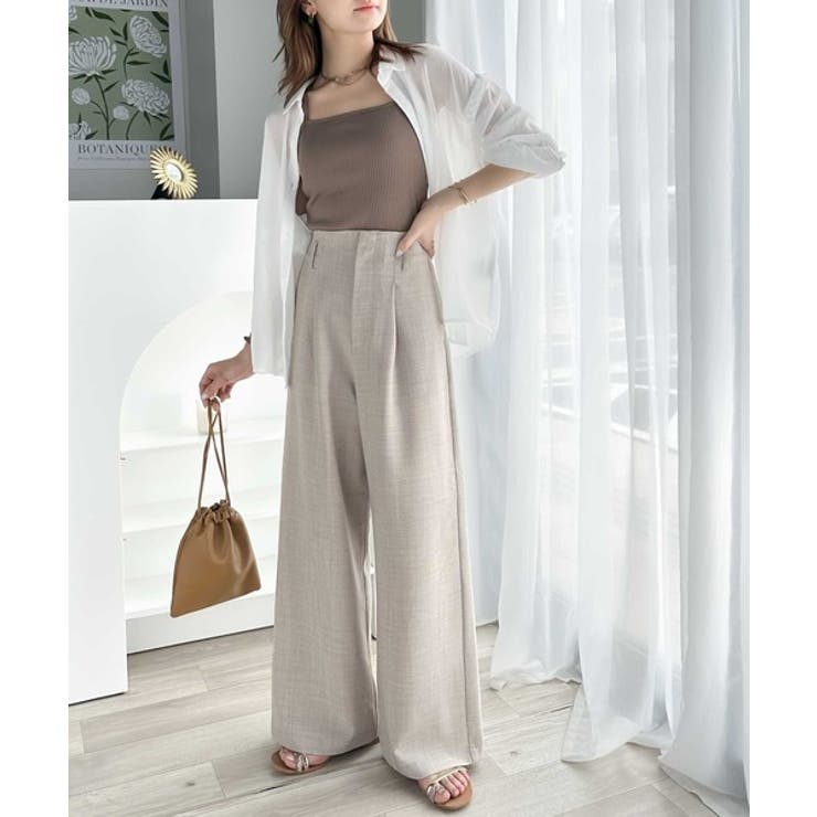 さらっと美脚見せ。メランジ タックワイドパンツ | Classical Elf  | 詳細画像7 