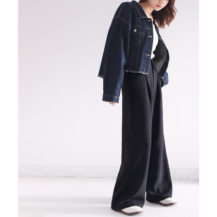 さらっと美脚見せ。メランジ タックワイドパンツ | Classical Elf  | 詳細画像15 