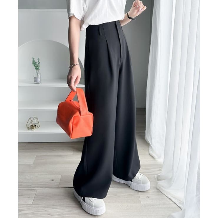 さらっと美脚見せ。メランジ タックワイドパンツ | Classical Elf  | 詳細画像17 