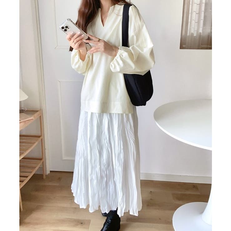 大人のナチュラルな抜け感。2way バルーン袖キーネックトップス | Classical Elf  | 詳細画像7 