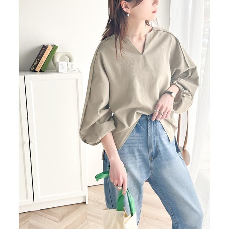 大人のナチュラルな抜け感。2way バルーン袖キーネックトップス | Classical Elf  | 詳細画像18 