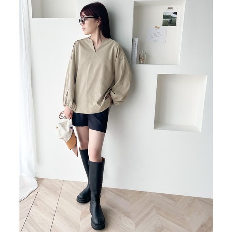 大人のナチュラルな抜け感。2way バルーン袖キーネックトップス | Classical Elf  | 詳細画像20 