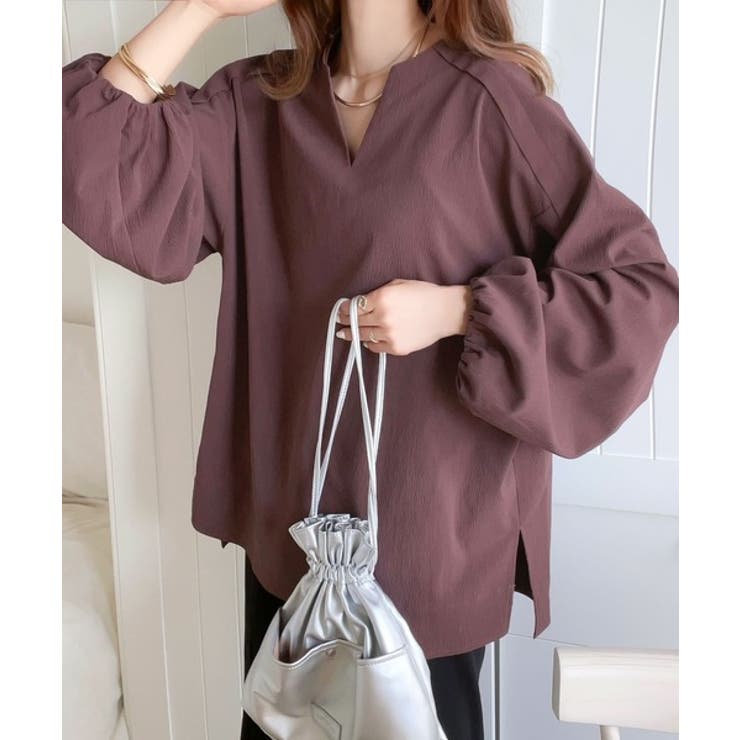 大人のナチュラルな抜け感。2way バルーン袖キーネックトップス | Classical Elf  | 詳細画像24 