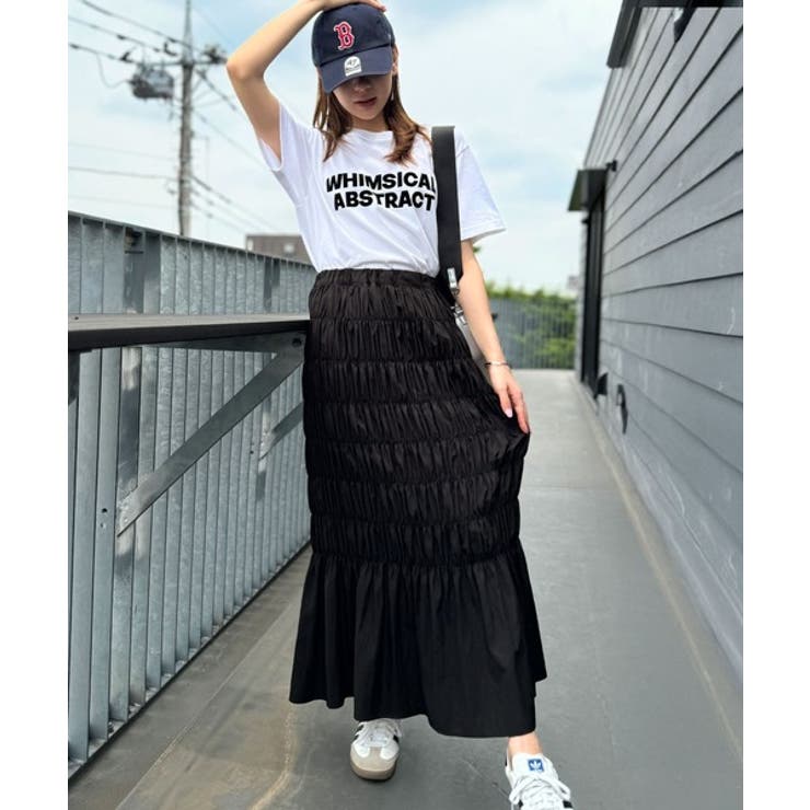 光沢感とシルエットが女性らしい。マーメイド風シャーリングナロースカート(ロング丈… | Classical Elf  | 詳細画像10 